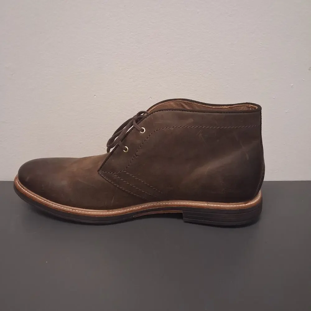 UGG Energ Dagmann Brown Leather Laced Up Casual Ankle Boots Mens Sz 15